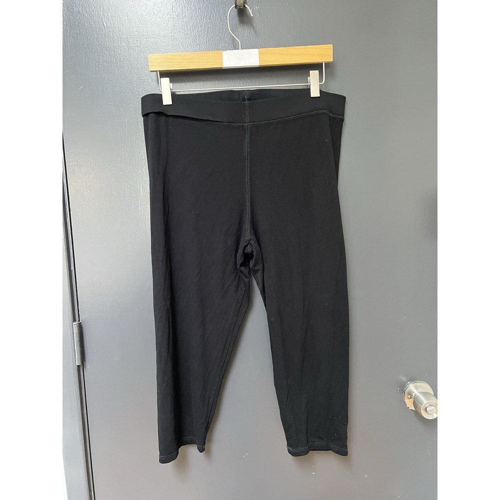 Boden Leggings Womans Sz 14 Black Pull On Stretch Capri